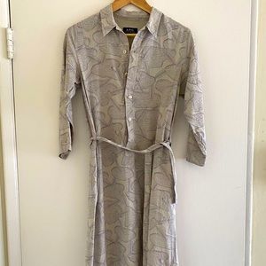 Apc 100% silk pattern dress